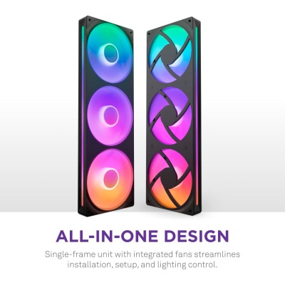 Кулер до корпусу NZXT F360 RGB Core Fan (Single Frame) - Black (RF-U36HF-B1)