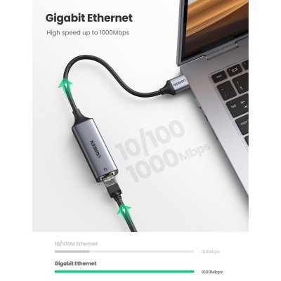 Переходник USB 3.0 to Ethernet RJ45 1000 Mb CM209 Ugreen (50922)