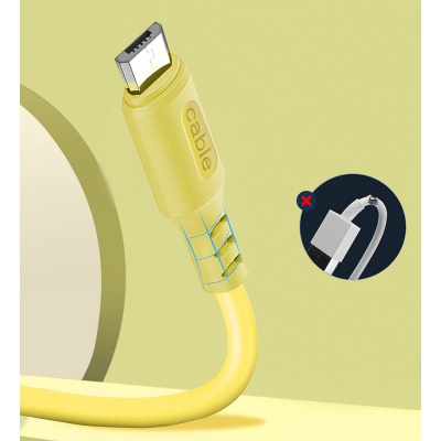 Дата кабель USB 2.0 AM to Micro 5P 1.0m soft silicone yellow ColorWay (CW-CBUM043-Y)