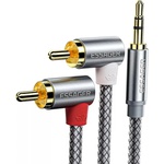 Кабель мультимедійний 3.5mm M to 2xRCA M 5.0m 90° corner Essager (EYPWT-MYD0G-P)