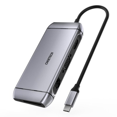 Концентратор Choetech USB-C 9-in-1 (HUB-M15-GY)