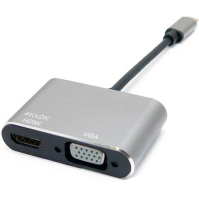 Перехідник Type-C to HDMI / VGA Extradigital (KBV1743)