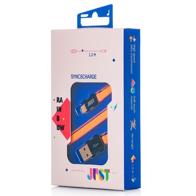 Дата кабель JUST Rainbow Lightning USB Cable Orange (LGTNG-RNBW-RNG)