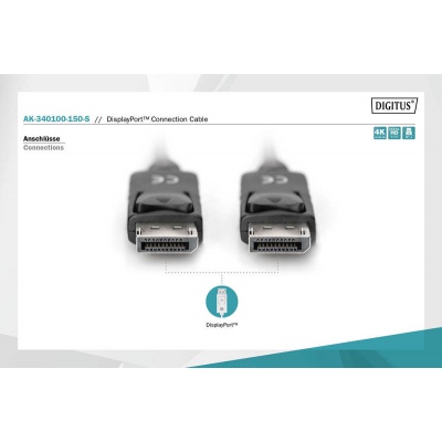 Кабель мультимедійний Display Port to Display Port 15.0m ASSMANN Digitus (AK-340100-150-S)