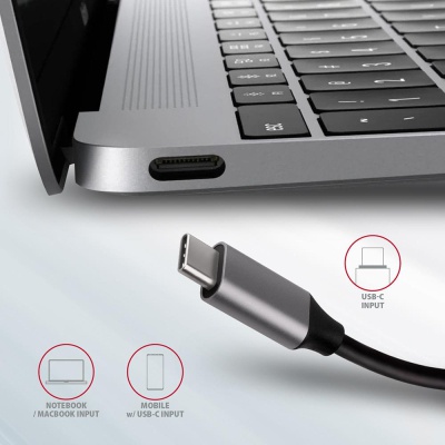 Концентратор AXAGON USB-C to 2xUSB-A + HDMI + RJ45 + SATA M.2 + PD 100W 0.18m grey (HMC-6M2)