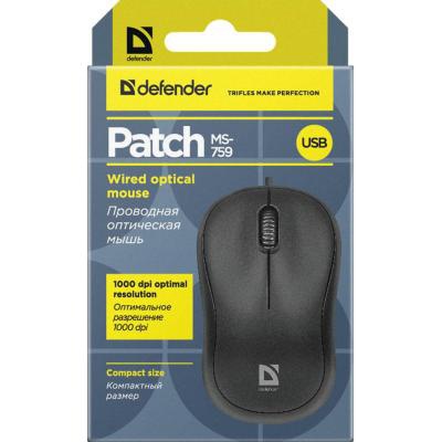 Мишка Defender Patch MS-759 Black (52759)
