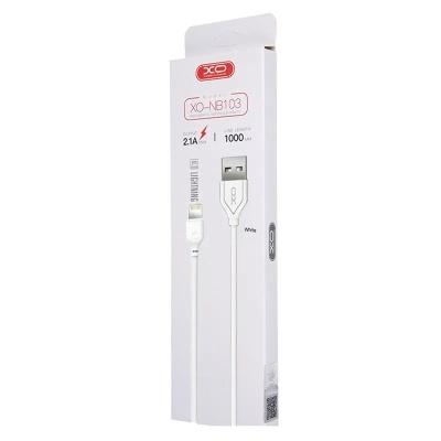 Дата кабель USB 2.0 AM to Lightning 2.0m 2.1A white XO (XO-NB-103-L-2-WH)