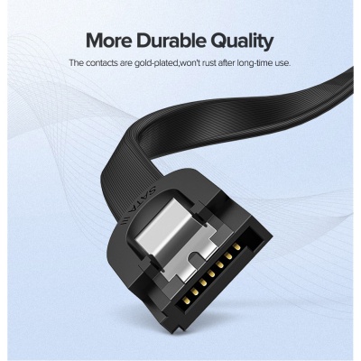 Кабель для передачі даних SATA 3 Data Cable 0.5m US217 Black UGREEN (30796)