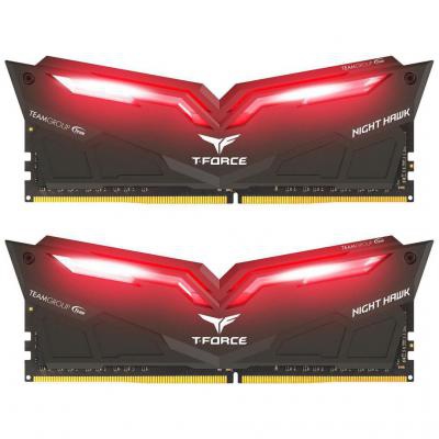 Модуль памяти для компьютера DDR4 16GB (2x8GB) 2666 MHz T-Force Night Hawk Black LED/Red Team (THRD416G2666HC15BDC01)
