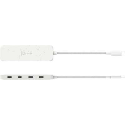 Концентратор J5create USB-C to 4xUSB-C 3.2 10Gbps white (JCH345EW-N)