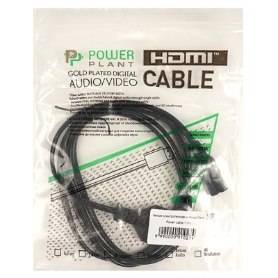 Кабель живлення C7 1.8m black PowerPlant (CA910274)