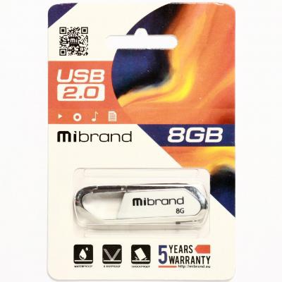 USB флеш накопичувач Mibrand 8GB Aligator White USB 2.0 (MI2.0/AL8U7W)