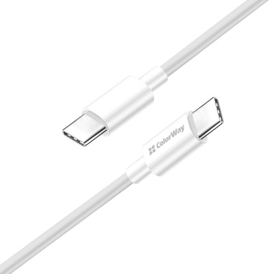 Дата кабель USB-C to USB-C 1.0m 5A 100W white ColorWay (CW-CBPDCC058-WT)