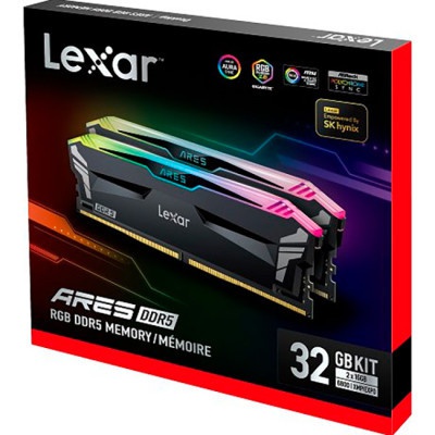 Модуль пам'яті для комп'ютера DDR5 32GB (2x16GB) 6800 MHz Ares RGB Black Lexar (LD5U16G68C34LA-RGD)