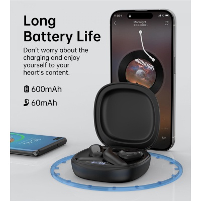 Навушники Choetech Open-ear з LED дисплеєм Black (BH-T25-BK)