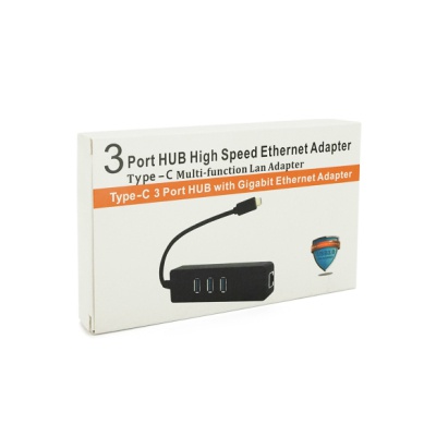 Концентратор Voltronic USB-C to 3xUSB 3.0 + RJ45 1000Mbps black (YT-TCA3H3+Et-W)