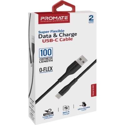 Дата кабель USB 2.0 AM to Type-C xcord-ac.black Promate (xcord-ac.black)