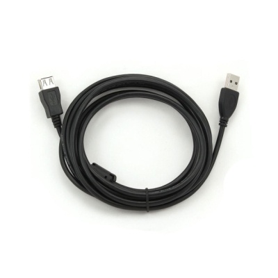 Дата кабель USB 2.0 AM/AF 3.0m ferrite black Voltronic (YT-AM/AF-3.0B)