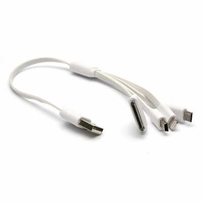 Дата кабель USB 2.0 AM - Mini, Micro, Lightning, I-Pod, 0.3м PowerPlant (KABUSBALL)