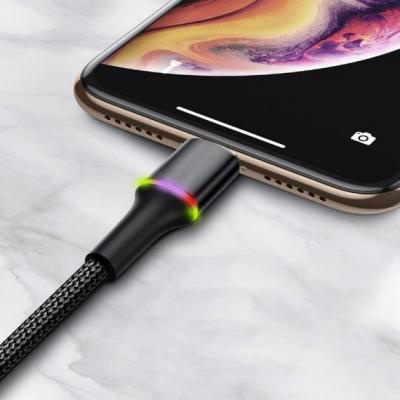 Дата кабель Baseus USB 2.0 AM to Lightning 1.0m Halo Black (CALGH-B01)