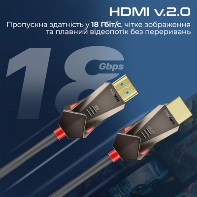 Кабель мультимедійний HDMI to HDMI 15.0m v.2.0 prolink4k60-15m Promate (prolink4k60-15m)
