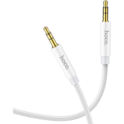 Кабель мультимедійний 3.5mm M to 3.5mm M 1.0m Silver HOCO (6931474759870)