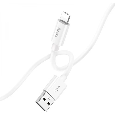 Дата кабель USB 2.0 AM to Lightning 1.0m Magic silicone X87 white HOCO (6931474783202)