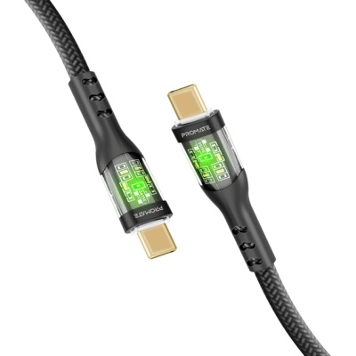 Дата кабель USB-C to USB-C transline-cc200.black Promate (transline-cc200.black)