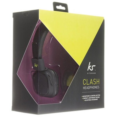 Наушники KitSound KS Clash On-Ear Headphones with In-line Mic (Black) (KSCLABK)