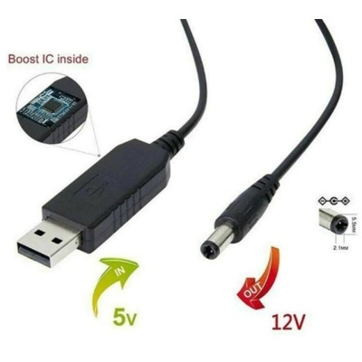 Кабель живлення USB 2.0 AM to DC 5.5 х 2.1 mm 1.0m 5V to 12V Dynamode (DM-USB-DC-5.5x2.1-12V)