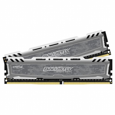 Модуль памяти для компьютера DDR4 16GB (2x8GB) 2666 MHz Ballistix Sport Gray MICRON (BLS2C8G4D26BFSB)
