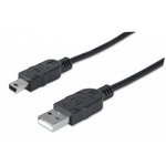 Дата кабель USB 2.0 AM to Mini 5P 0.1m Manhattan (328739)