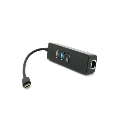 Концентратор Voltronic USB-C to 3xUSB 3.0 + RJ45 1000Mbps black (YT-TCA3H3+Et-W)