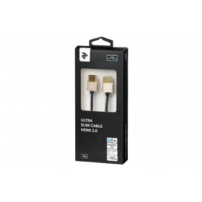 Кабель мультимедийный HDMI to HDMI 1.0m Gen2 Ultra Slim cable 2E (2E-W9668G-1M)