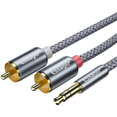 Кабель мультимедійний 3.5mm M to 2xRCA M 3.0m Essager (EYPZJ-MYC0G)