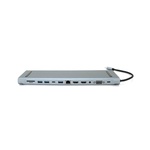 Концентратор Voltronic USB-C 12-in-1 USB-C + 2xUSB 2.0 + USB 3.0 + 2xHDMI + VGA + SD/TF + RJ45 + 3.5mm + PD 0.1m silver (YT-HTC12in1)