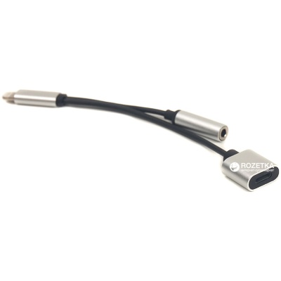 Перехідник Lightning 2in1, Audio 3.5mm to Lightning PowerPlant (CA910410)