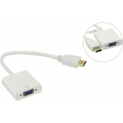 Перехідник HDMI M to VGA F (з кабелями аудіо і живлення від USB) ST-Lab (U-990 white)