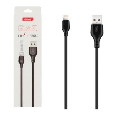 Дата кабель USB 2.0 AM to Lightning 1.0m 2.1A black XO (XO-NB-103-L-1-BK)