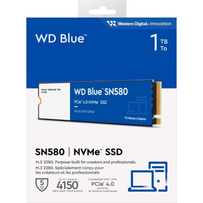 Накопичувач SSD M.2 2280 1TB SN580 Blue WD (WDS100T3B0E)