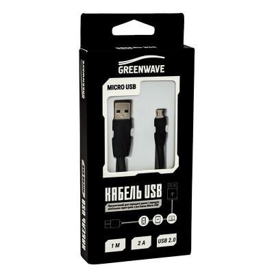 Дата кабель USB 2.0 AM to Micro 5P 1.0m DC-MU-102TF black Greenwave (R0014169)