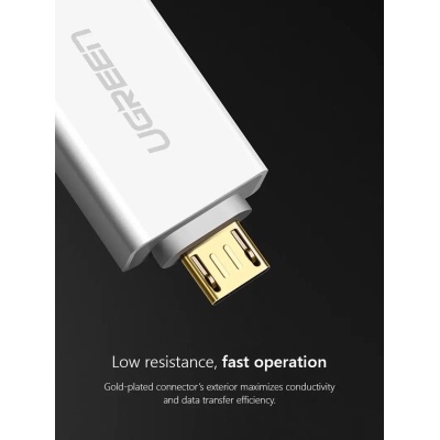 Перехідник OTG USB 2.0 AF to Micro 5P US195 white UGREEN (30529)