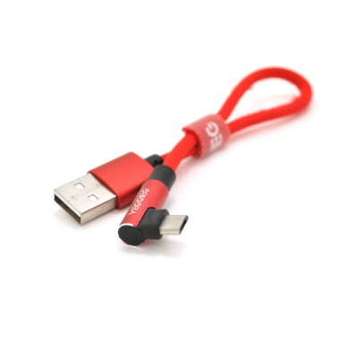 Дата кабель USB 2.0 AM to Micro 5P 0.2m 2.4A black VEGGIEG (YT-UA-20R)