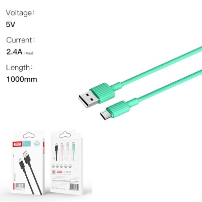 Дата кабель USB 2.0 AM to Micro 5P 1.0m 2.4A green XO (NB156-M-GR)