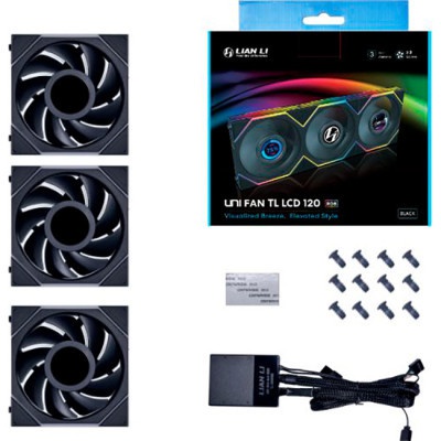 Кулер до корпусу Lian Li TL LCD 120-3, Black Cooler (G99.12TLLCD3B.00)