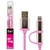 Дата кабель LogicPower 2 в 1 USB 2.0 -> micro USB -> Lightning P 1м розовый /Retail (4104)