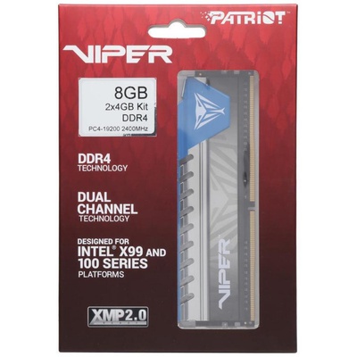 Модуль памяти для компьютера DDR4 8GB (2x4GB) 2400 MHz Viper Elite Blue Patriot (PVE48G240C5KBL)