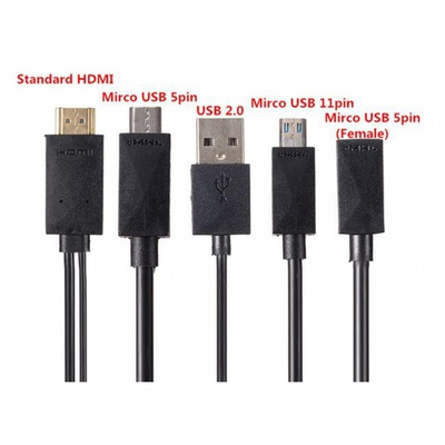 Переходник MHL Micro USB 5Pin & 11Pin to HDMI Dynamode (MHL-HDMI-UNI black)