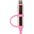 Дата кабель LogicPower 2 в 1 USB 2.0 -> micro USB -> Lightning P 1м розовый /Retail (4104)