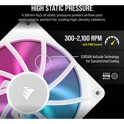 Кулер до корпусу Corsair iCUE Link RX120 RGB PWM White Triple Pack (CO-9051022-WW)